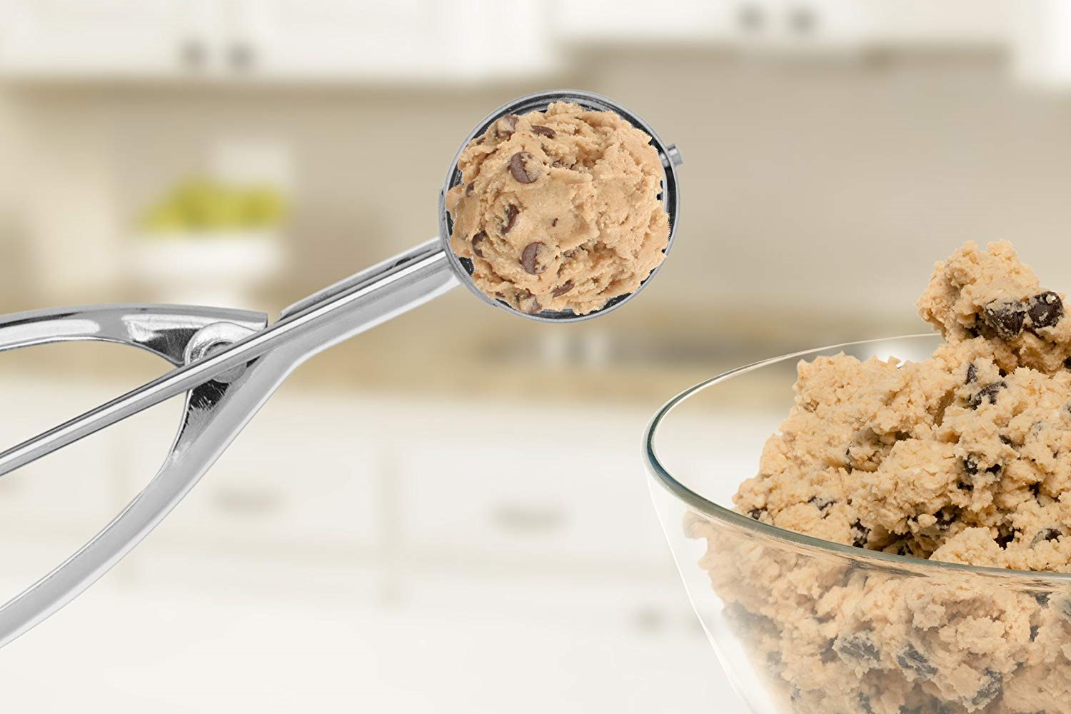 Kitchen Buddy - Versatile Cookie Scoops - Stainless Steel Ice Cream Scoop  with Trigger - For Cooking, Baking, and Food Portion - Set of 3 Scoopers 