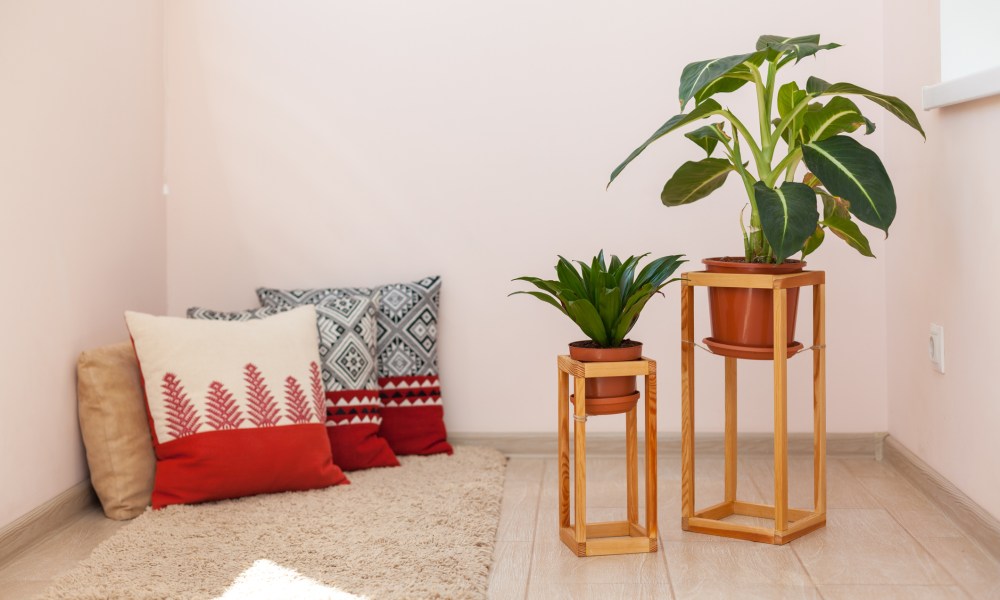 Tiled floor with simple furniture and decor