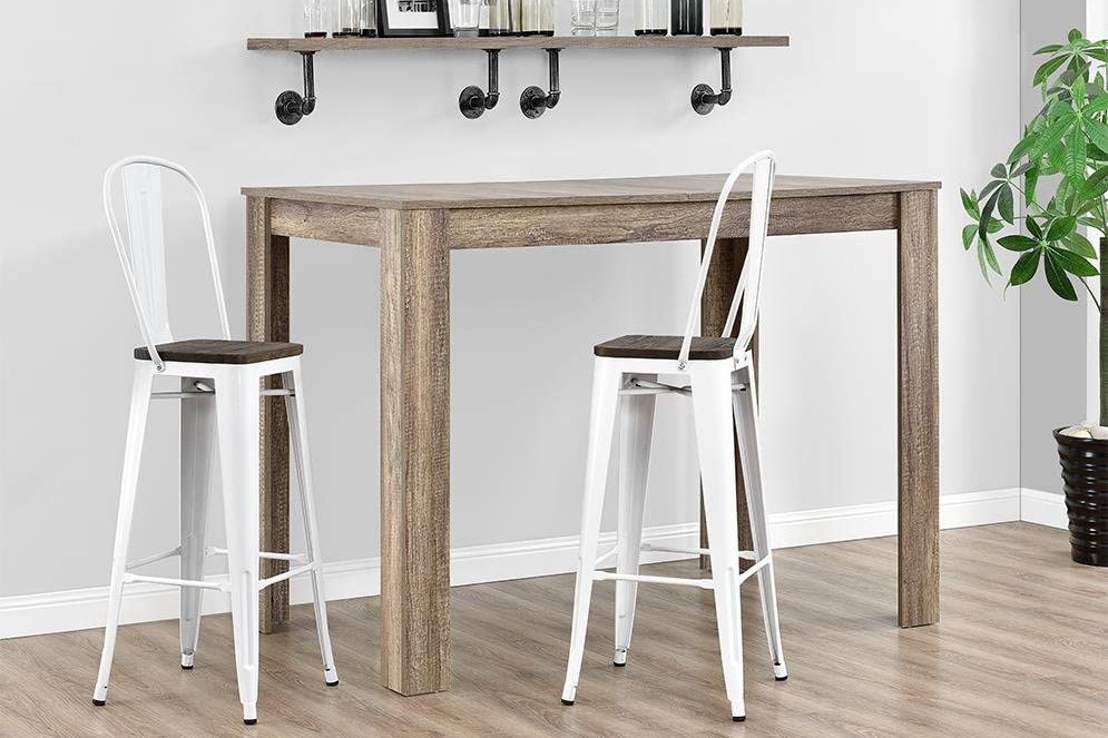 Dhp luxor metal bar stool with wood discount seat