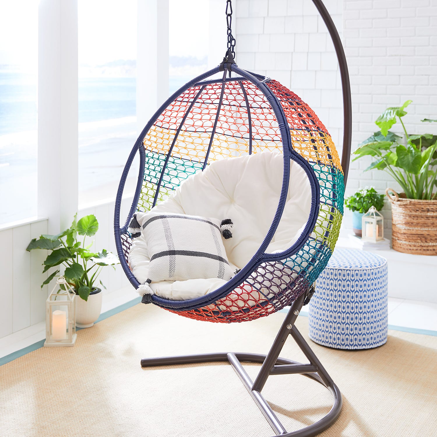 pier one rainbow swing chair