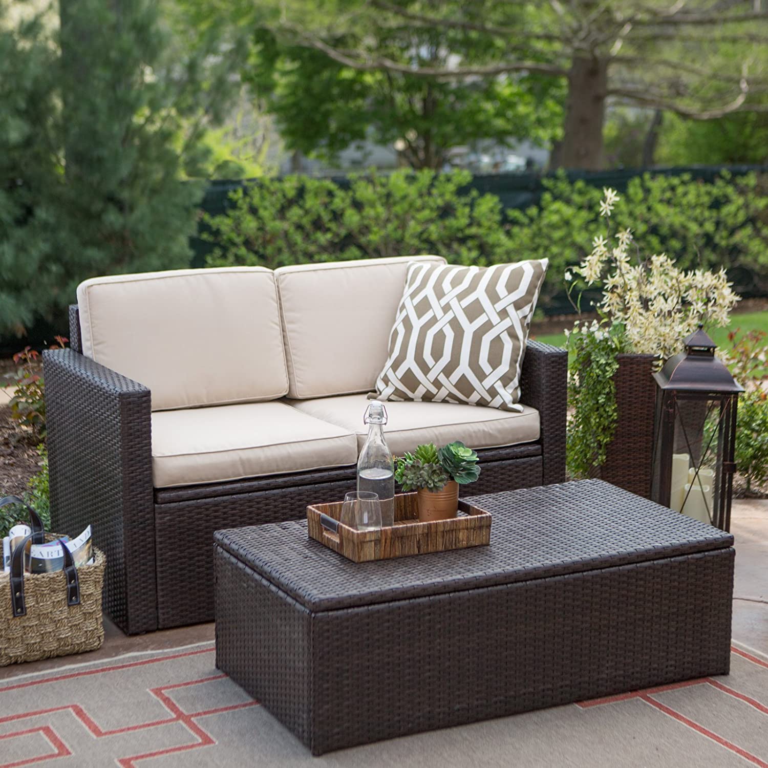 Coral coast berea outdoor deals wicker storage loveseat