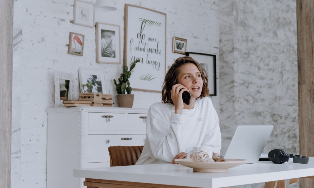 Woman in a home office