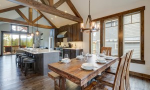 Rustic dining room with modern accents