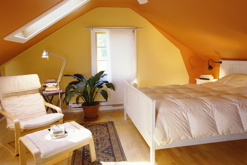 6 Cozy Attic Bedroom Ideas 21Oak   Orange Attic Bedroom 