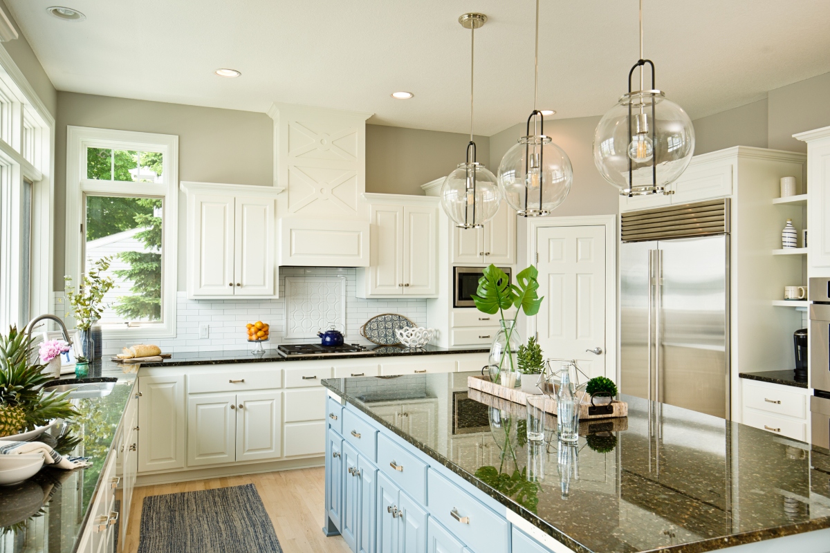 above the kitchen sink light fixture