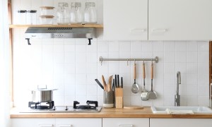 small white modern kitchenette