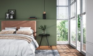 modern muted green bedroom wall color