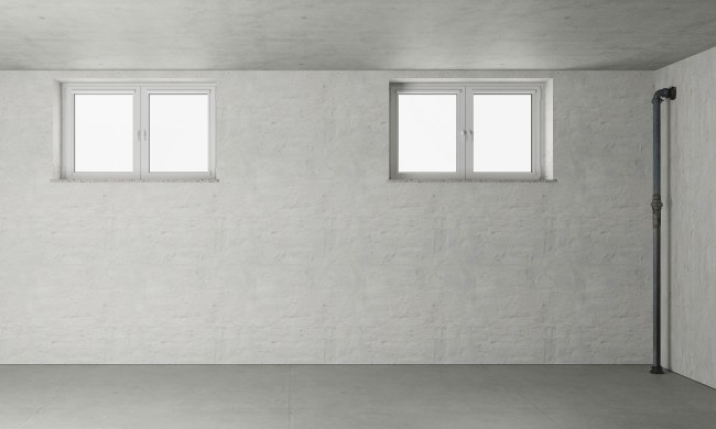 Standard basement with gray cement walls